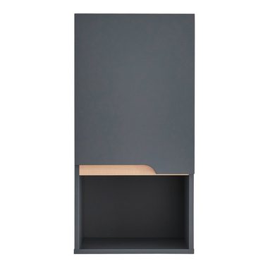 en.casa Hängeschrank Bergkamen 60 x 30 x 30 cm Grau / Holzfarben