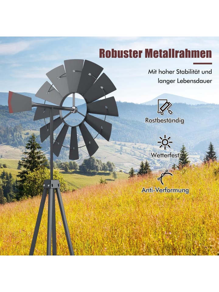 COSTWAY Windrad Höhe 253cm in Grau günstig kaufen onesize