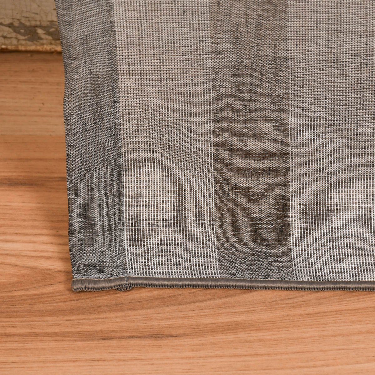 Meterware Rasch Textil Stores Shine Längsstreifen Leinenstruktur grau silber 30, halbtransparent, Kunstfaser, überbreit
