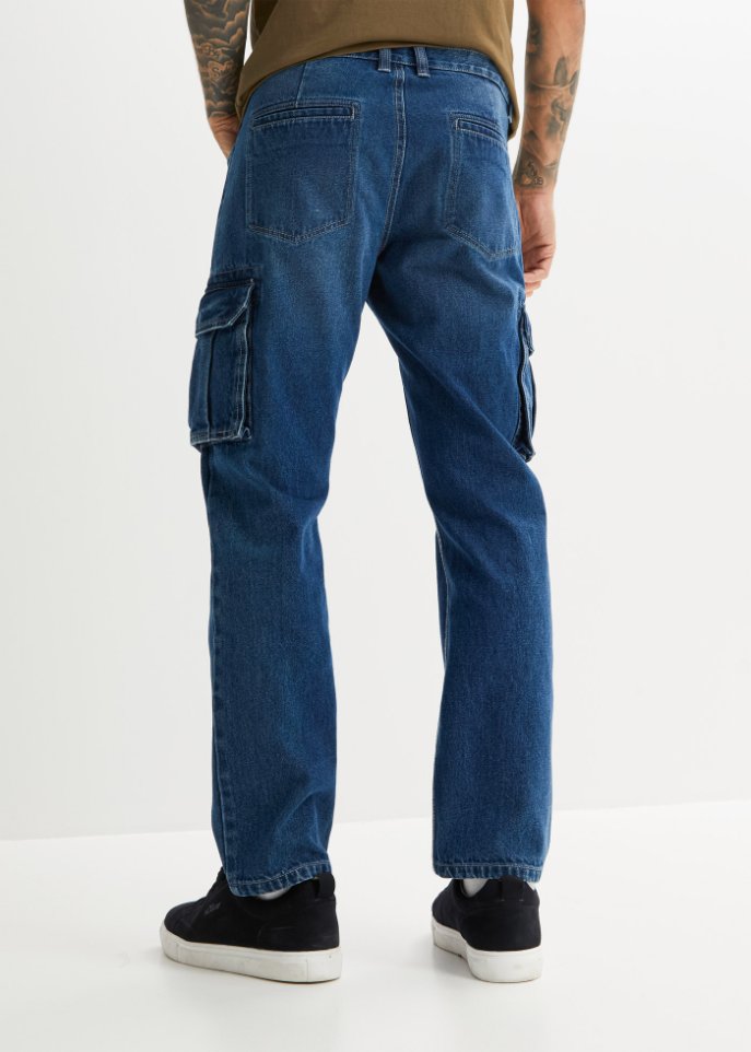 Loose Fit Cargo-Jeans, Straight