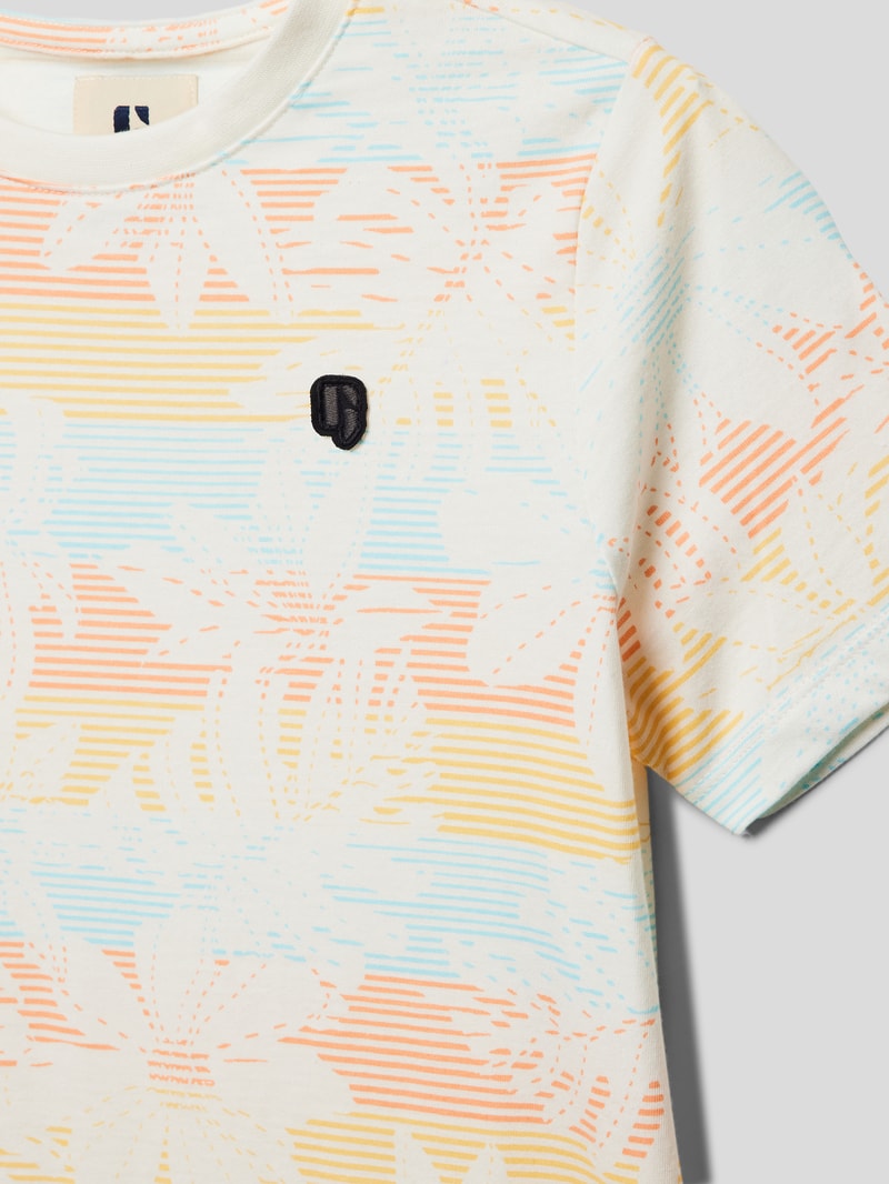 T-Shirt mit Allover-Print in weiß