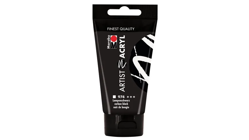 Marabu Artist Acryl, Lampenschwarz 974, 75 ml 75 ml