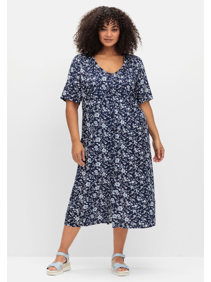 sheego Midikleid in marine gemustert günstig kaufen