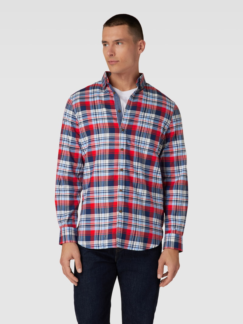 Regular Fit Freizeithemd mit Karomuster in marineblau