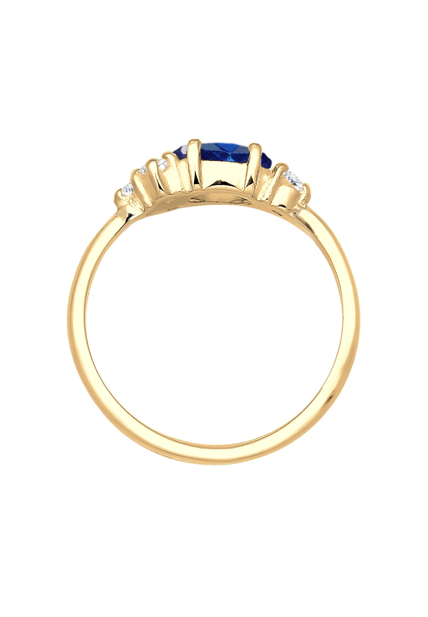 Anello di fidanzamento da donna Elli PREMIUM con rubino sintetico e cristalli di zirconi cubici in argento sterling 925 placcato oro