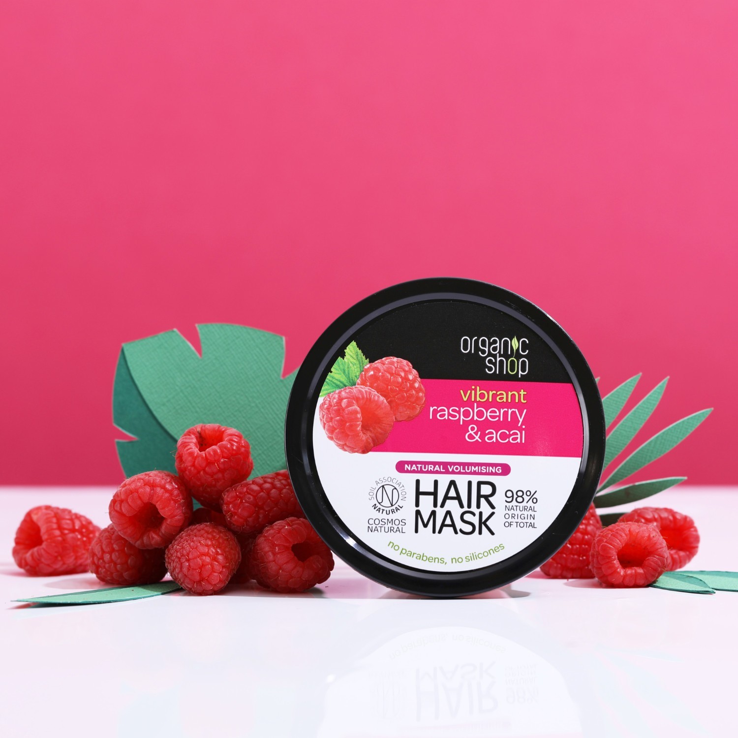 Organic Shop Maska zwiększająca objętość z malinami i acai