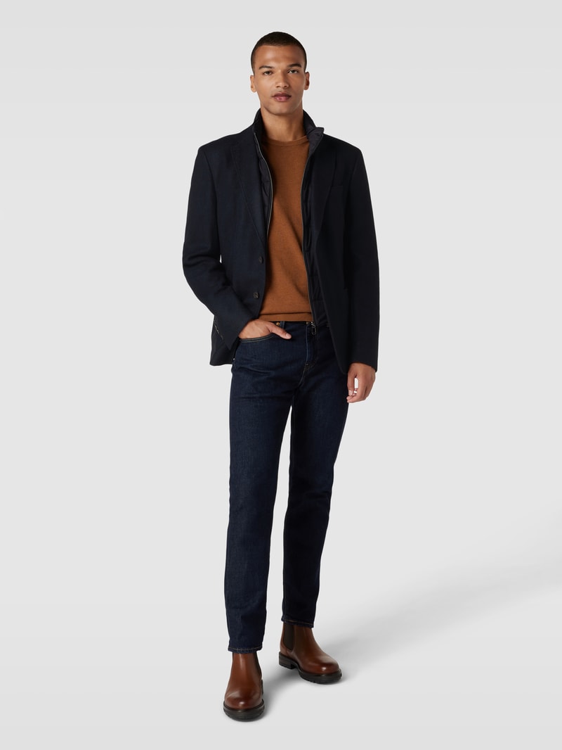 2-Knopf-Sakko in Two-Tone-Machart Modell 'Hecton' in marineblau