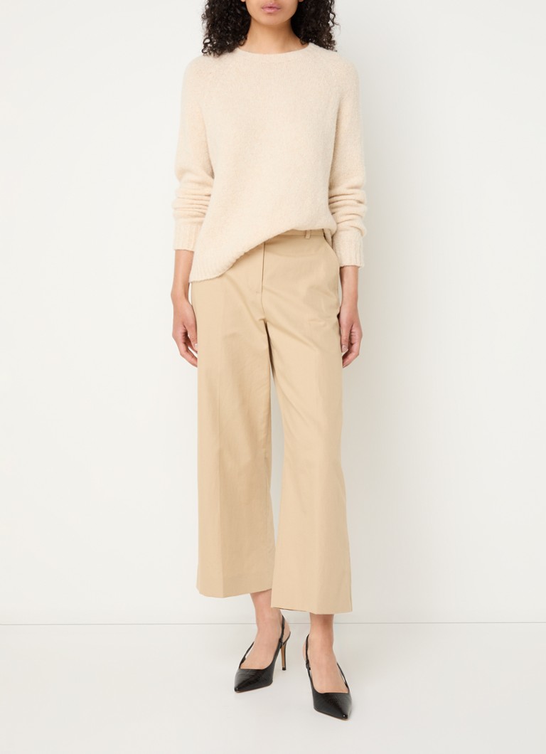 Pulover MaxMara Ghiacci tricotat fin, cu decolteu rotund, confecționat dintr-un amestec de lână alpaca.