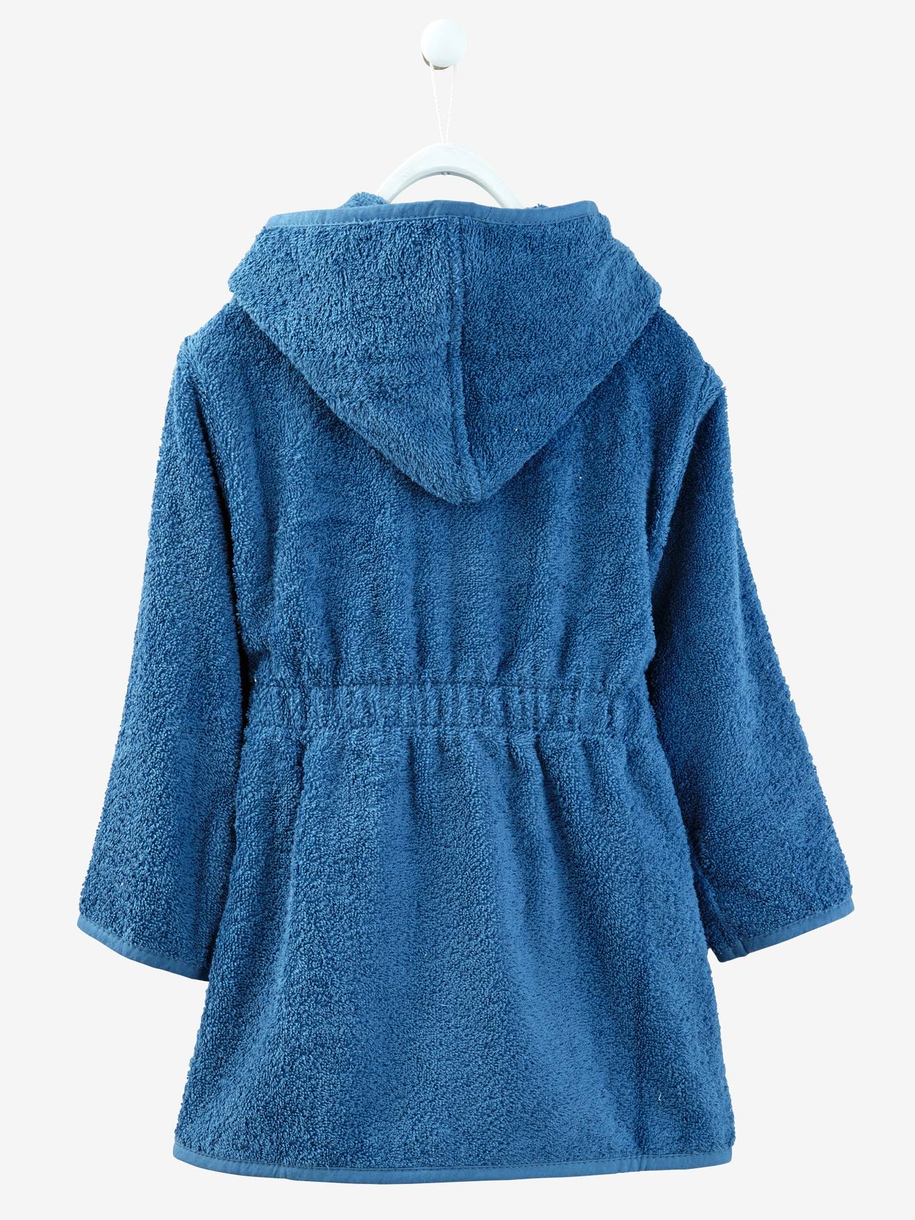 Peignoir de bain enfant à capuche vieux rose