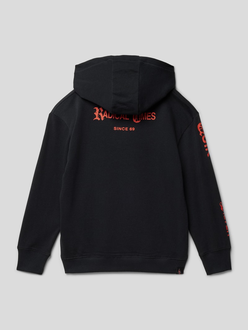 Hoodie mit Label-Print Modell 'RADICAL TIMES' in schwarz