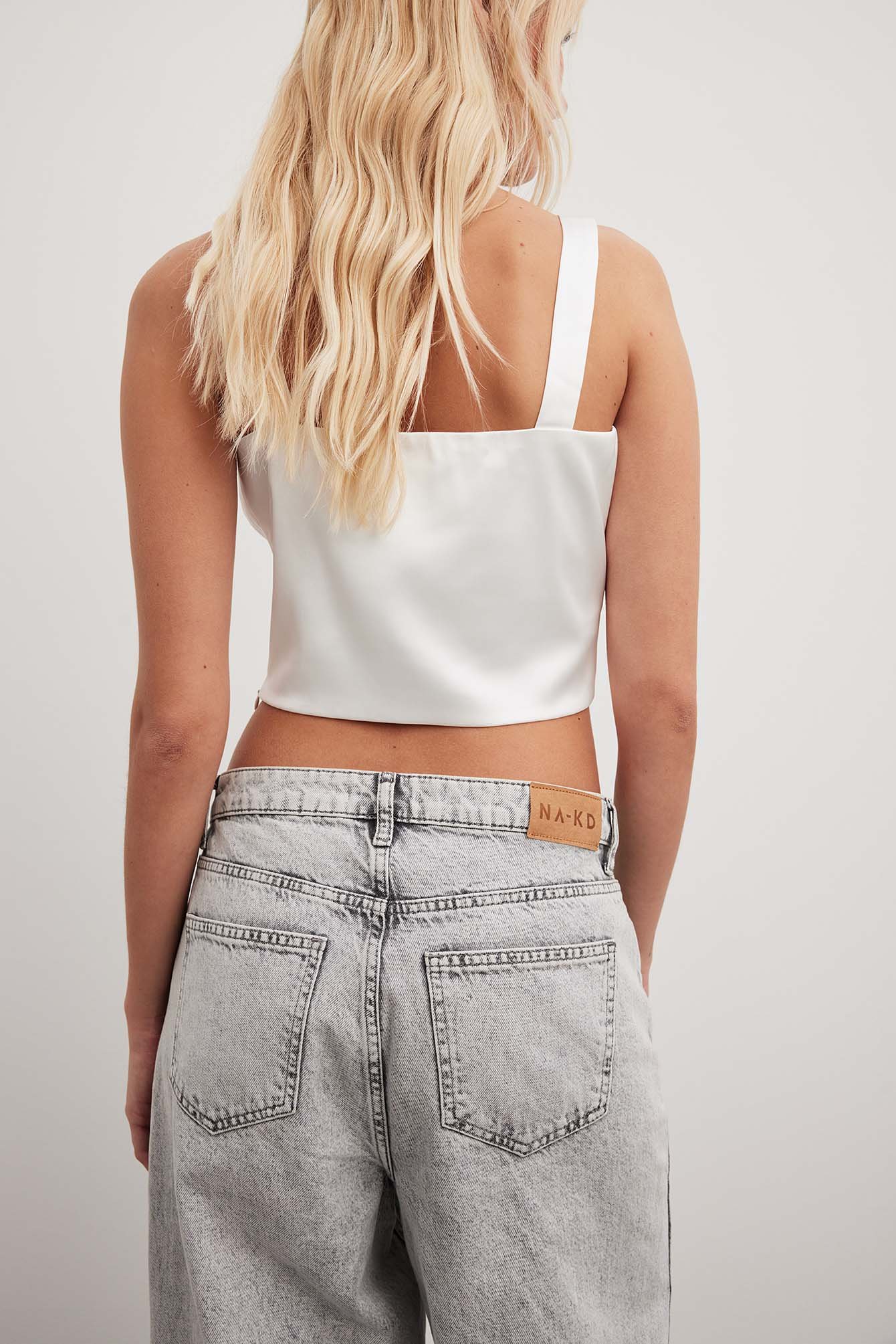 Korsett-Crop-Top aus Satin
