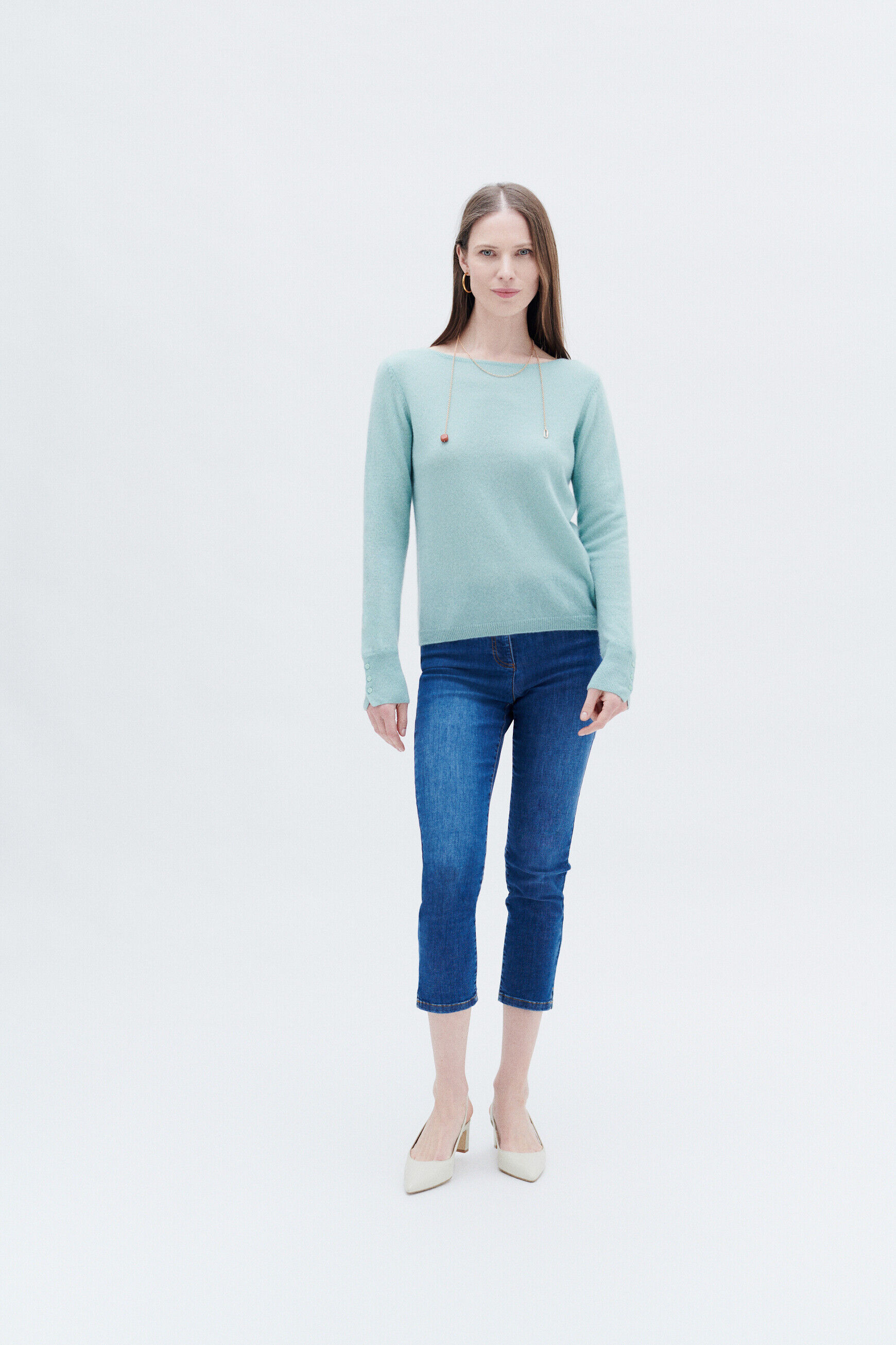 Pull mzoan vert clair femme