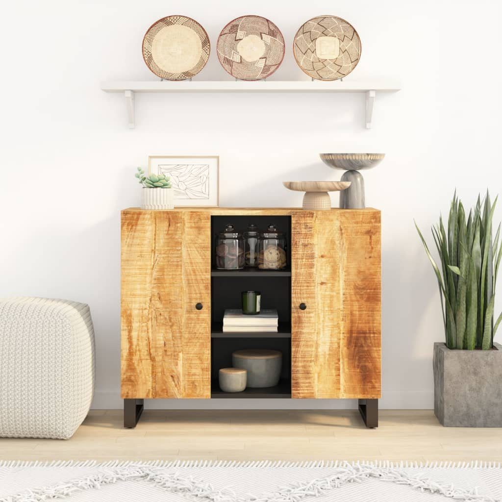 vidaXL Sideboard Sideboard mit 2 Türen 90x33x75 cm Massivholz Mango (1 St)