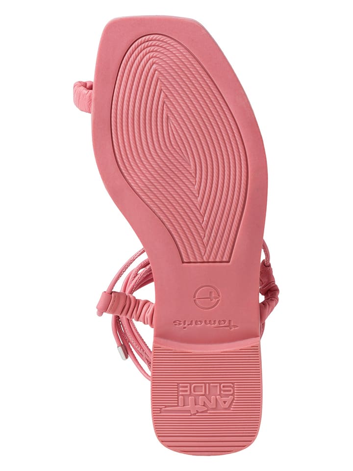 Tamaris Leder-Zehentrenner in Pink günstig kaufen