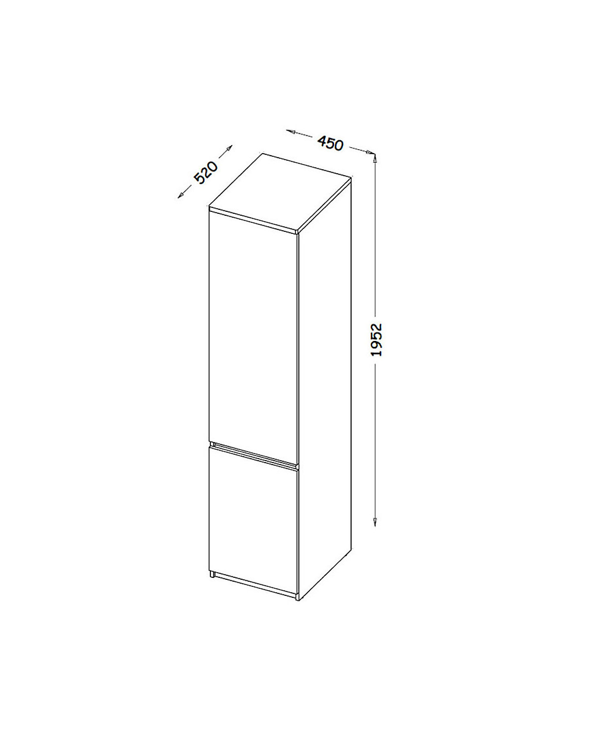 Kleiderschrank Drehtürenschrank Arcca 45cm 2-türig Farbe wählbar