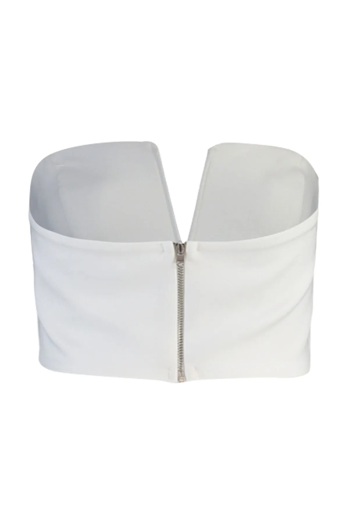 Trendyol Collection  Ecrufarbenes, bauchfreies, gefüttertes Bustier aus Webstoff TPRSS22BS0065