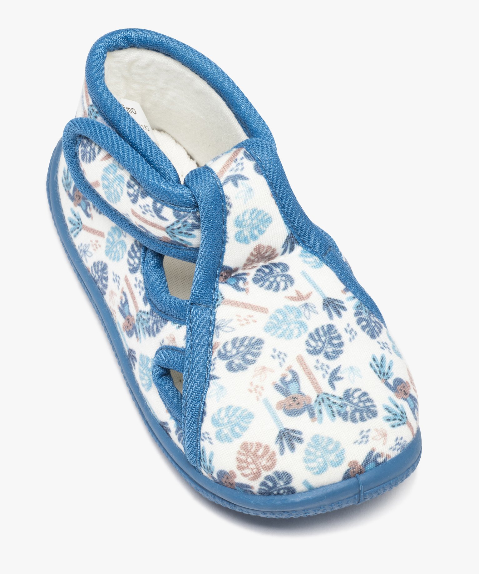 Chaussons bébé avec motifs exotiques et fermeture scratch bleu | GEMO