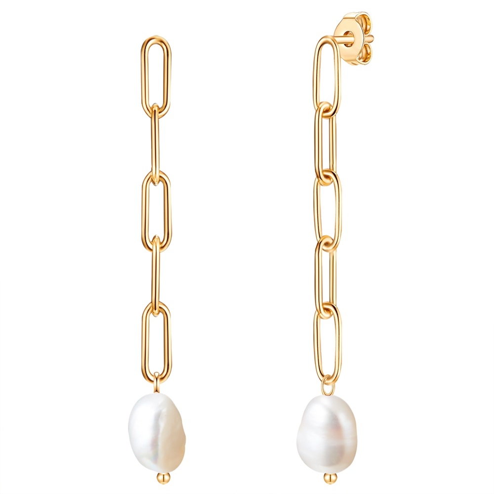 Valero Pearls Boucles doreilles en acier inoxydable Acier inoxydable Perle de culture d'eau dou Boucles d'oreilles
