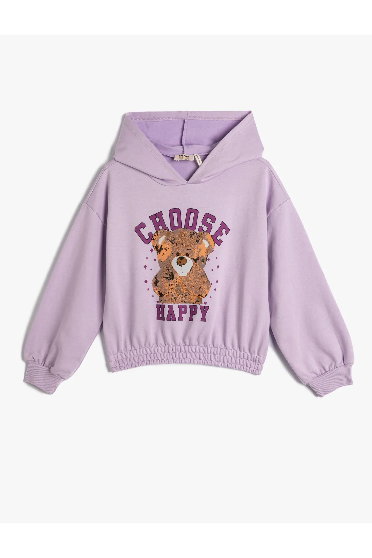 Koton  Kapuzenpullover mit Teddybär-Aufdruck, langärmlig, mit elastischem Bund und Bündchen