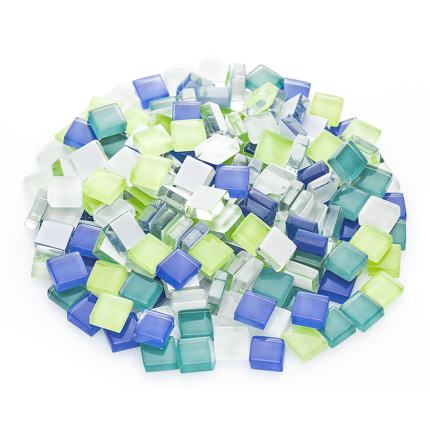 Softglas-Mosaik, Blautöne, 10 x 10 mm, 200 g
