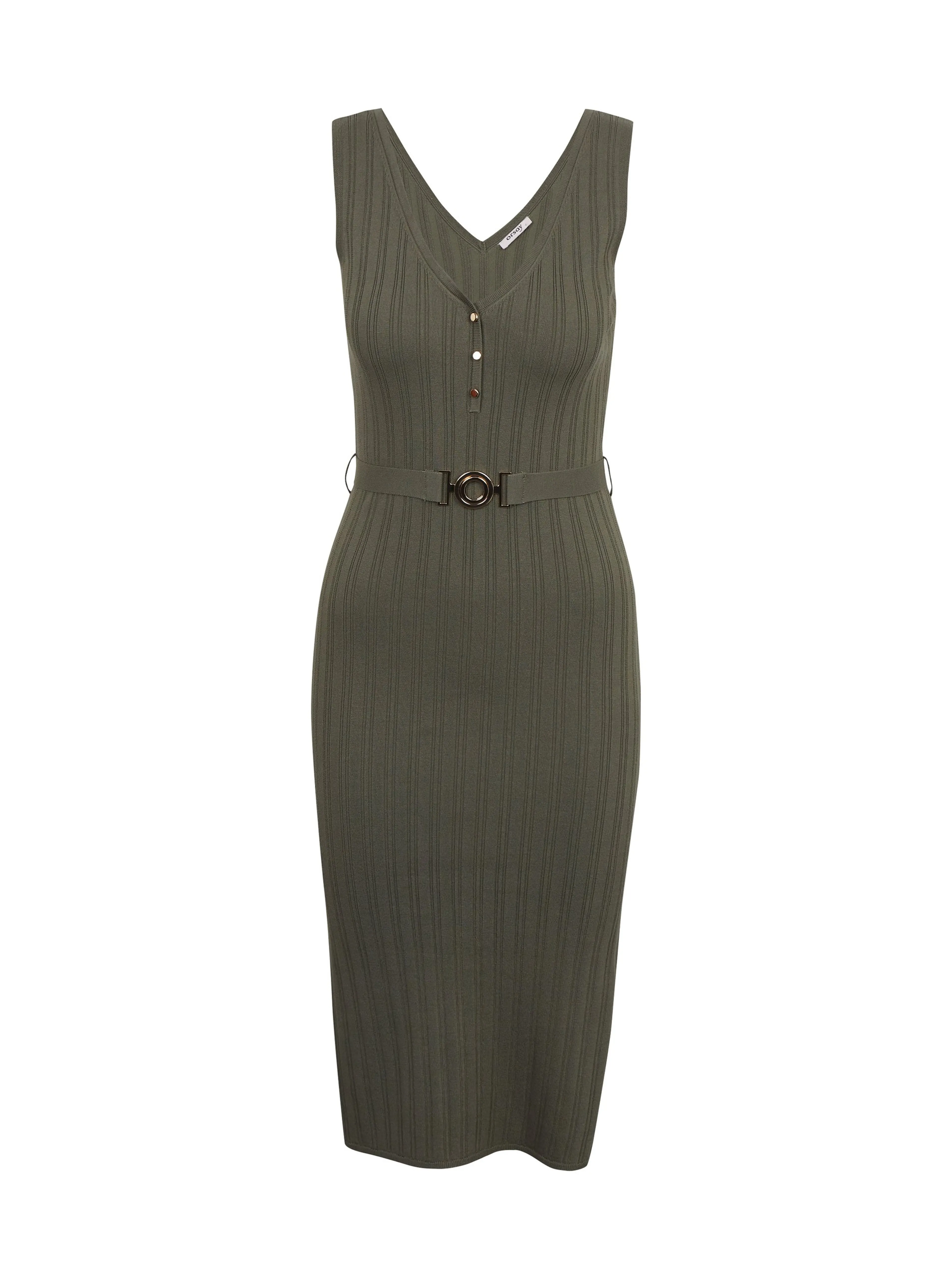Khakifarbenes Damen-Pullover-Kleid ORSAY