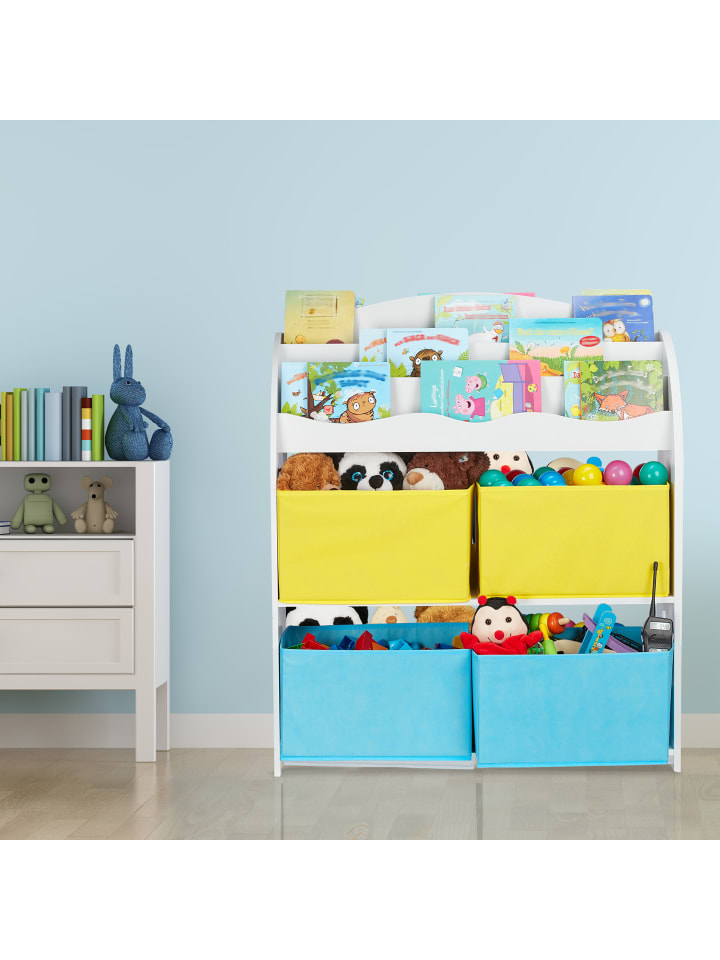 relaxdays Kinderregal Lagerfeuer in Bunt - (B)82,5 x (H)98 x (T)30 cm günstig kaufen onesize