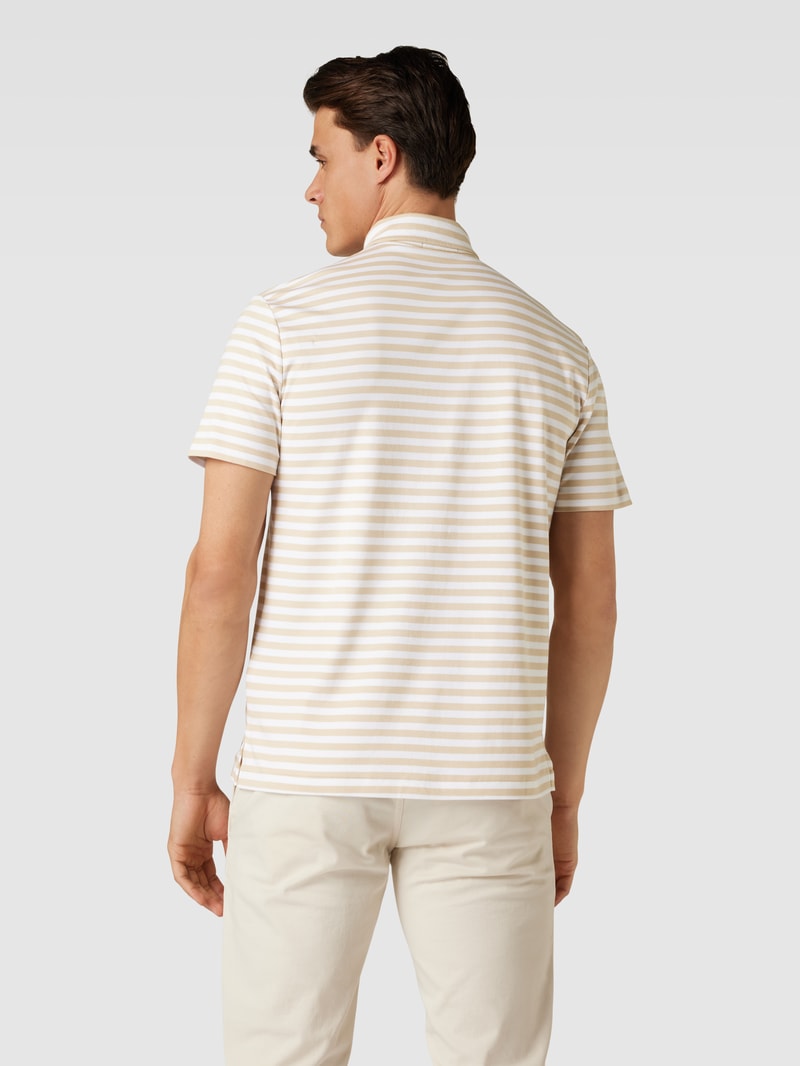 Poloshirt mit Logo-Stitching in beige