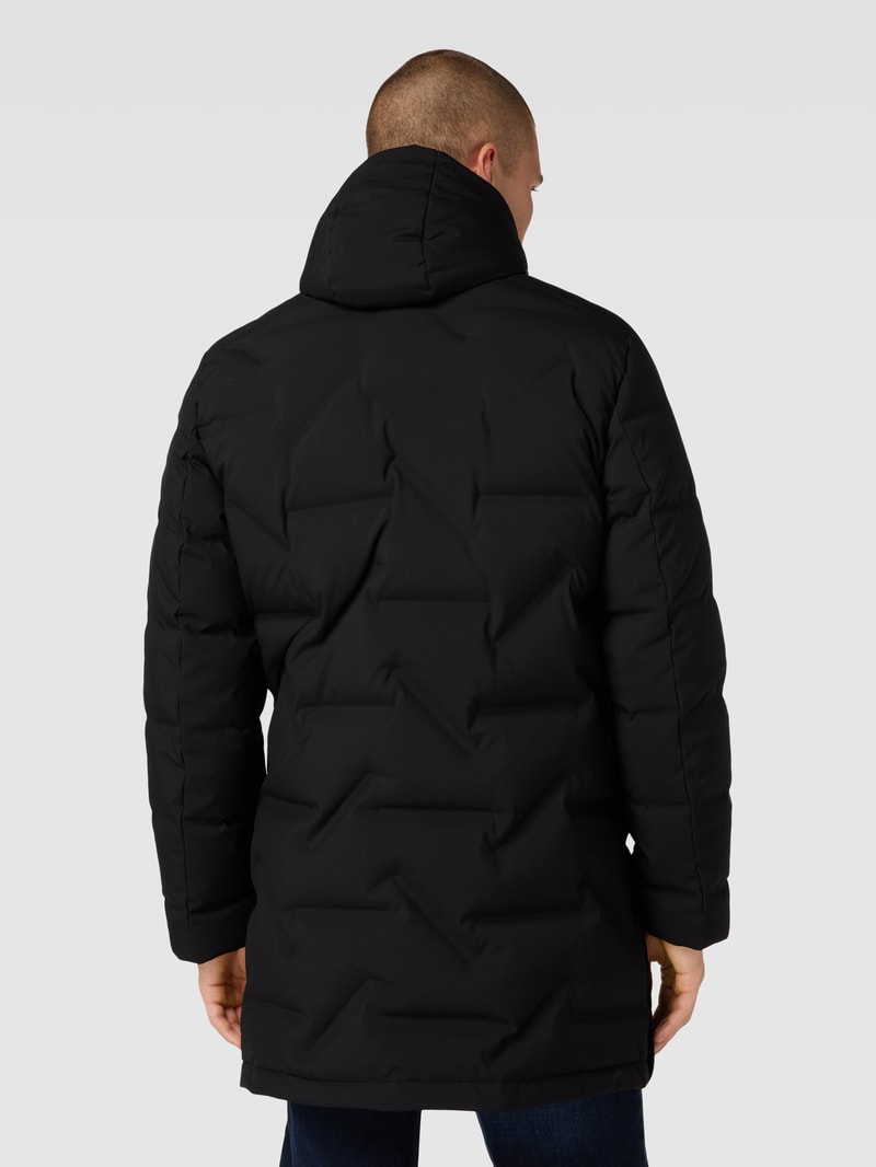 Steppjacke mit abnehmbarer Kapuze in schwarz
