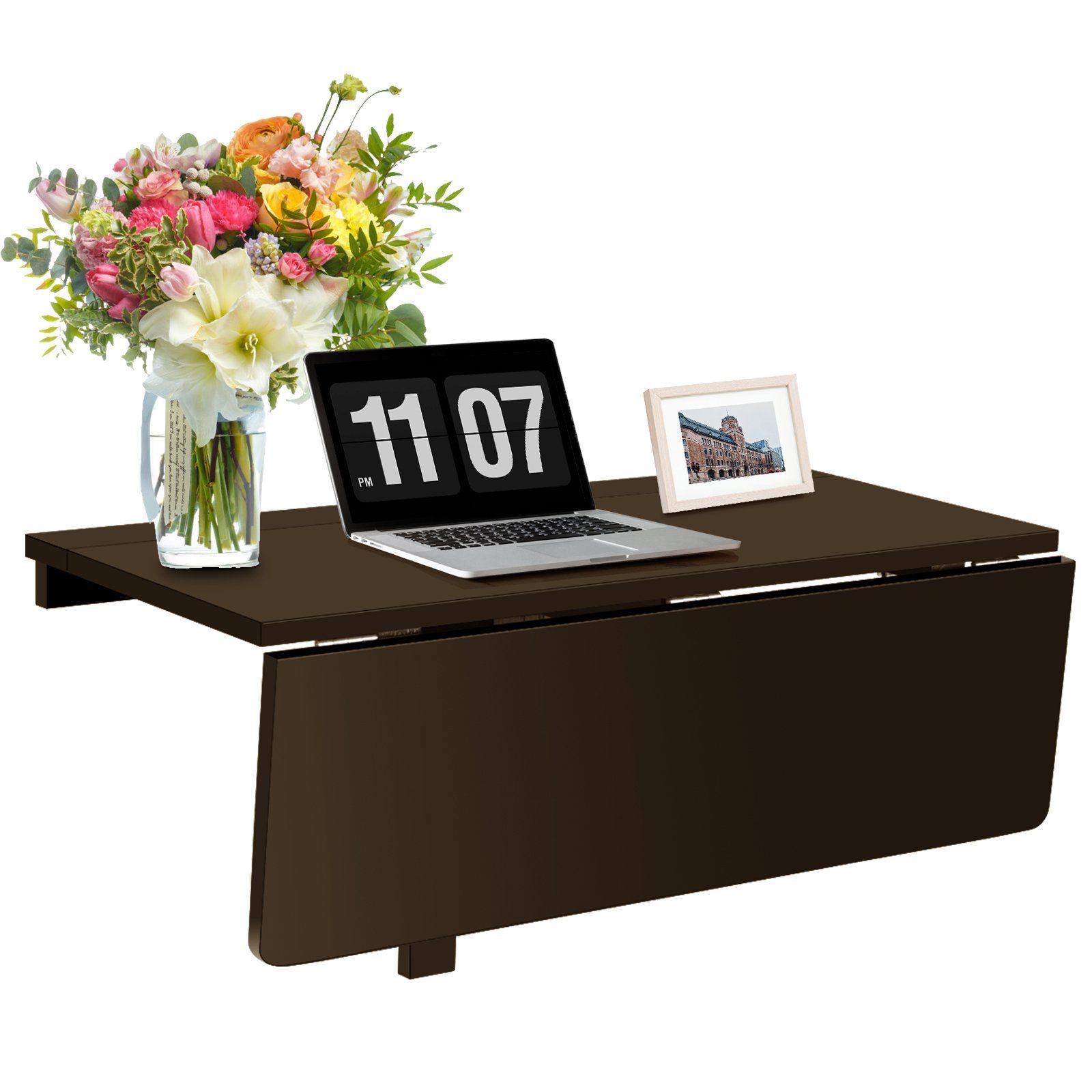 COSTWAY Klapptisch Wandtisch Wandmontage, 80 x 60 cm, klappbar