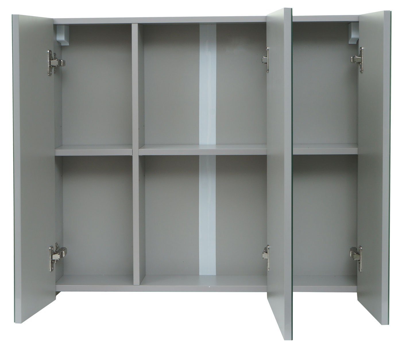 MCW Badezimmerspiegelschrank MCW-B19b-80 mit Ablageflächen, Hochglanz-Optik