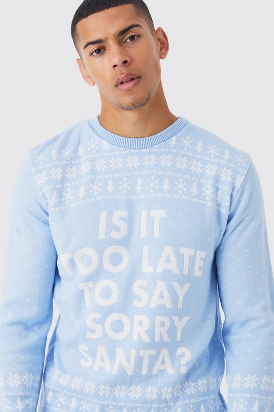Weihnachtspullover mit Sorry Santa Print