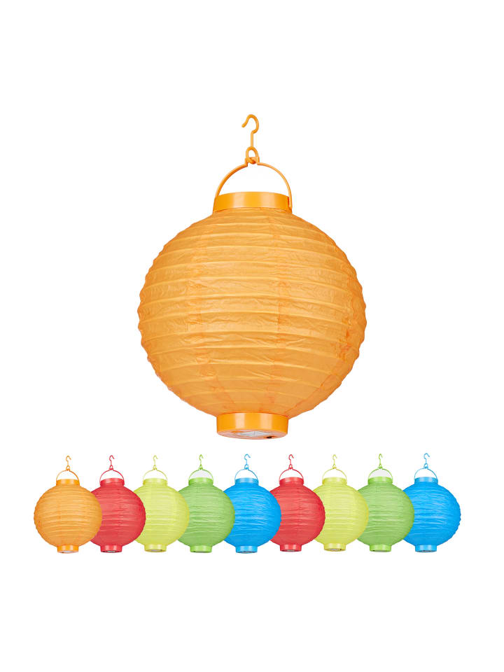 relaxdays 10x Lampions in Bunt - Ø 20 cm günstig kaufen onesize