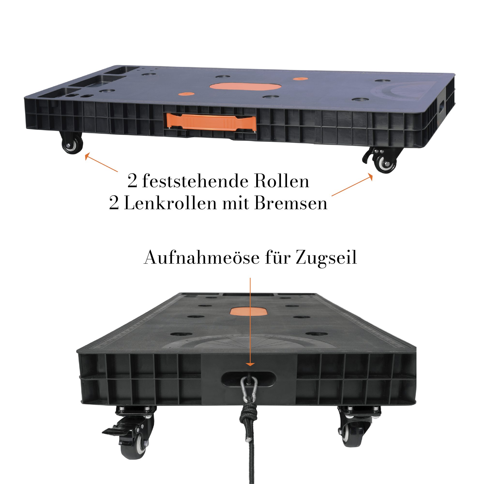 TECH-CRAFT Werkbank Werkbank 5-in-1 Montagetritt Rollwagen/Montageliege Sägebock, (1 Stück), 3-Fach höhenverstellbar