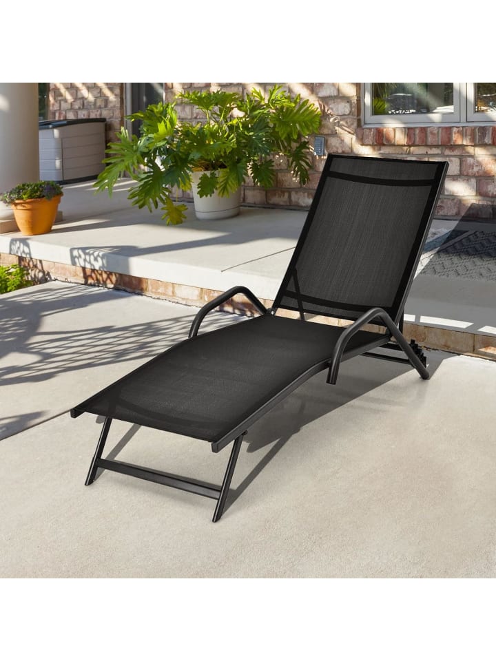 COSTWAY 2er Set Sonnenliege in Schwarz günstig kaufen onesize