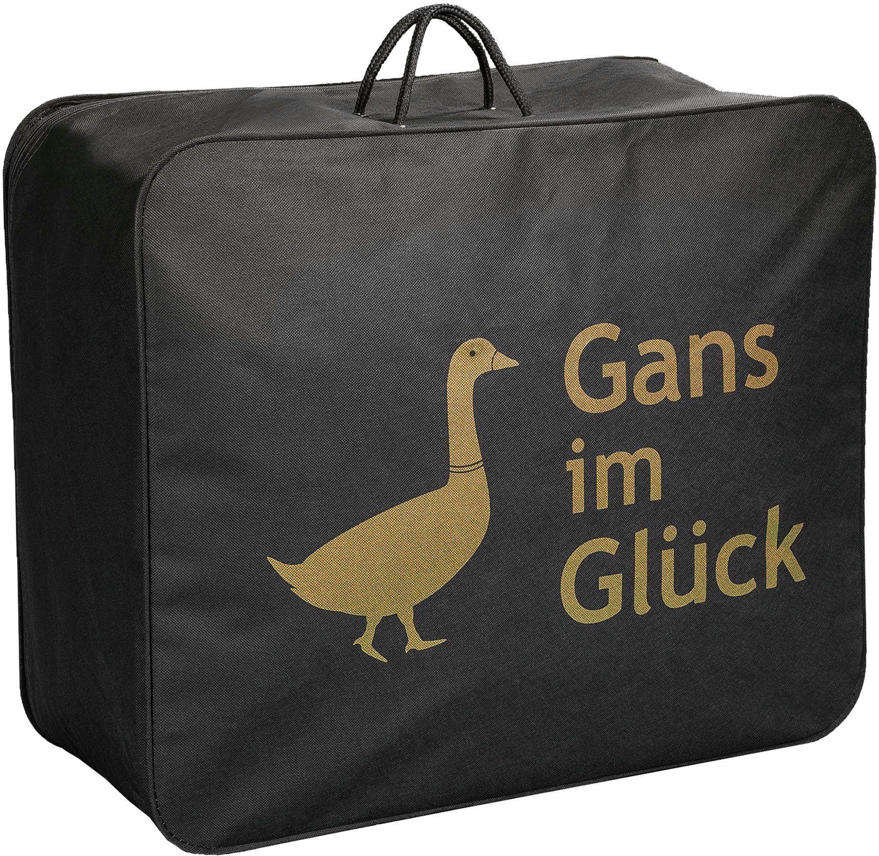 Baumwollbettdecke, Gans Im Glück, Gans im Glück, Bettdecke in 135x200 oder 155x220cm, Ganzjahresdecke mit Daunenfeeling