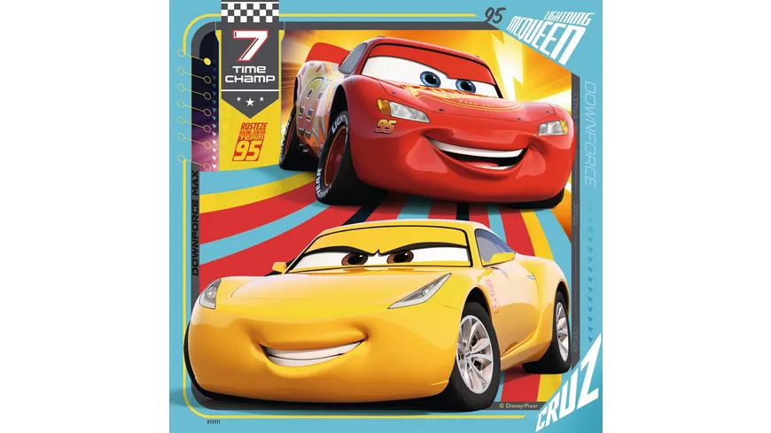 Ravensburger Puzzle - Cars 3 - Bunte Flitzer, 3 x 49 Teile