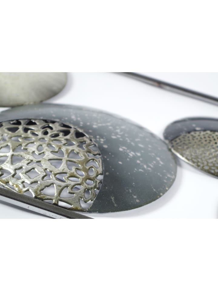 kobolo Metallbild SLICES in Grau günstig kaufen onesize