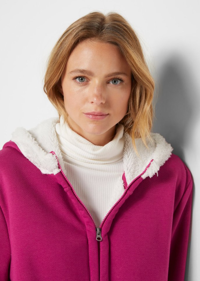 Sweatjacke mit Teddyfell