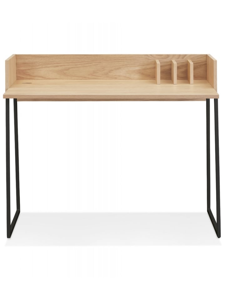 KADIMA DESIGN Schreibtisch SALMON aus Holz und Metall | Moderner Stil in Beige-Schwarz günstig kaufen onesize