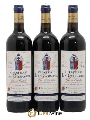Castillon-Côtes-de-Bordeaux (Côtes-de-Castillon) Château La Gasparde 2005 - Lot de 3 Bouteilles