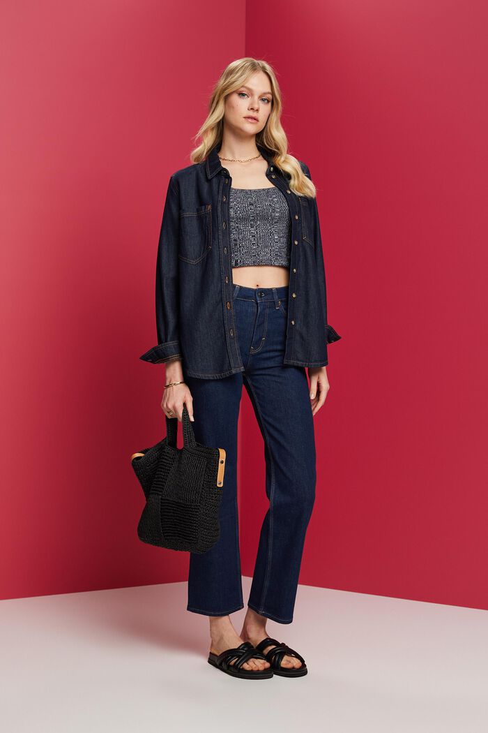 High-Rise-Jeans mit geradem Bein