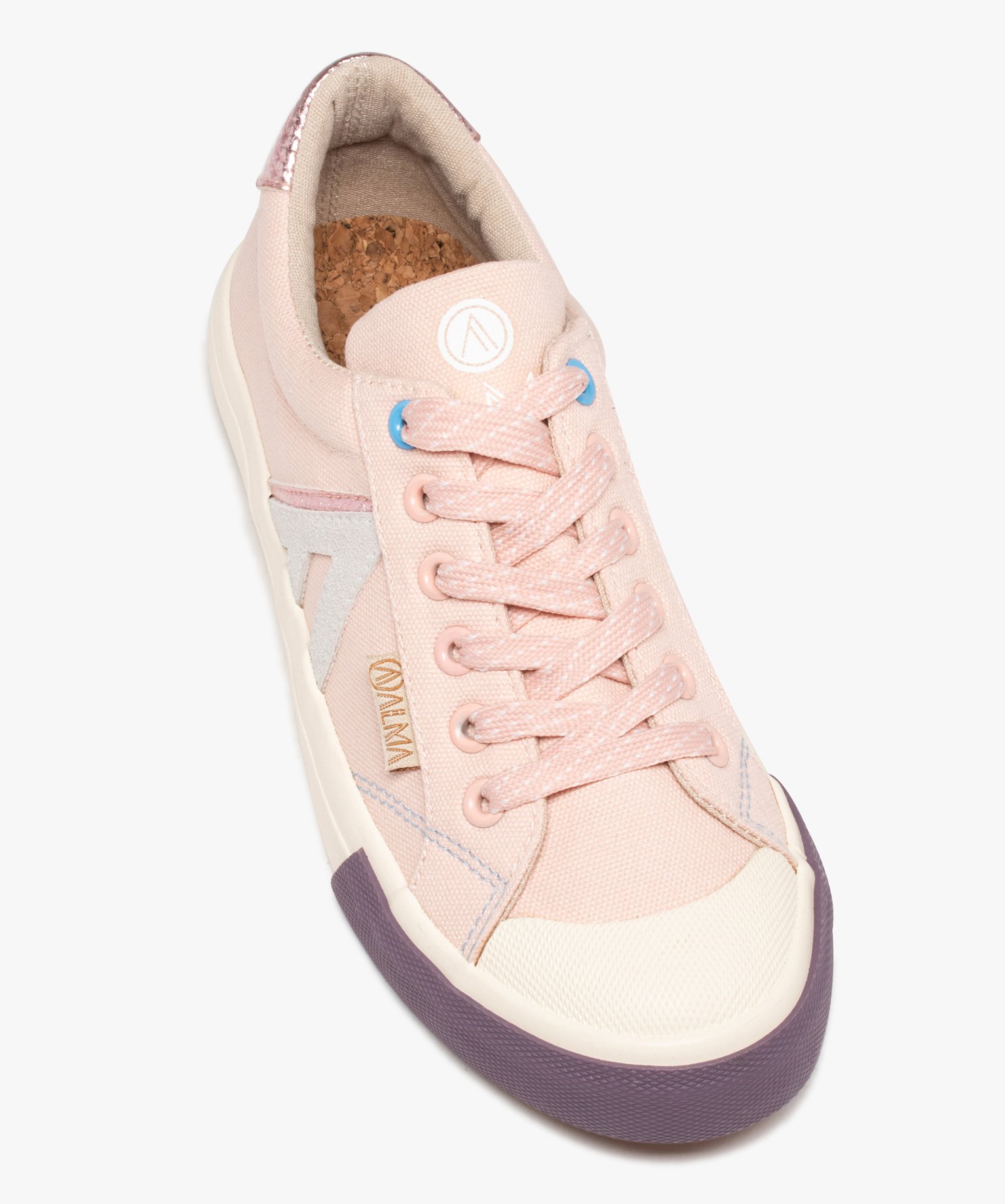 Baskets femme en toile avec coton recyclé – Alma Planète rose | GEMO