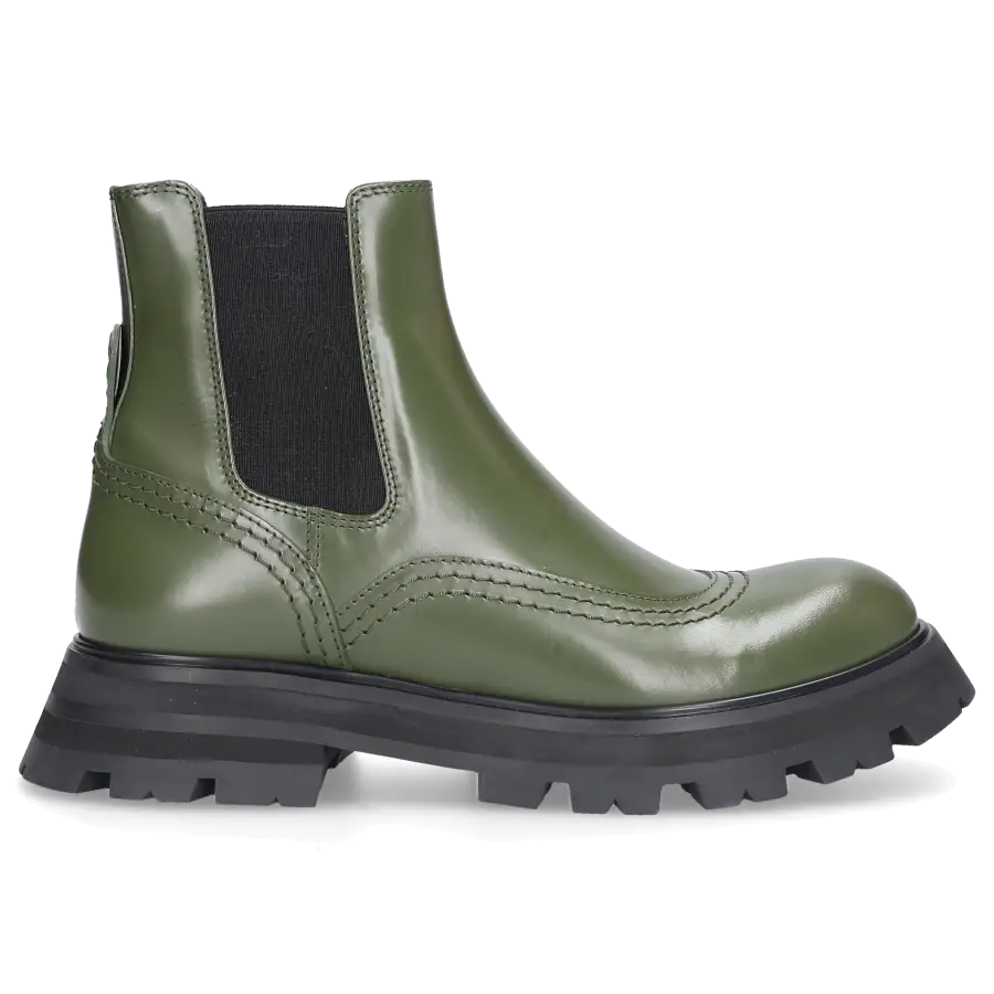 Alexander McQueen - Chelsea Boots WHZ84 Kalbsleder - grün