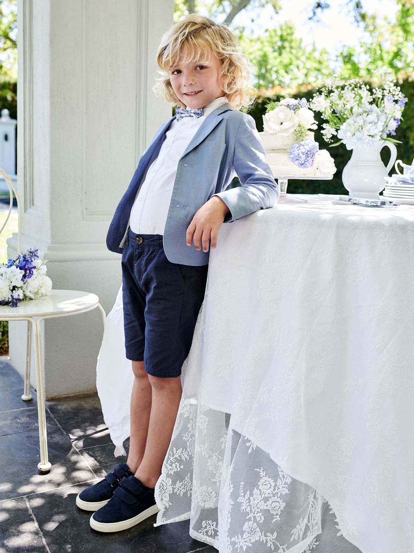 Vertbaudet Festliche Jungen Shorts - salbeigrün