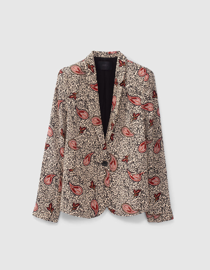Veste de costume écrue recyclée léo cachemire Femme