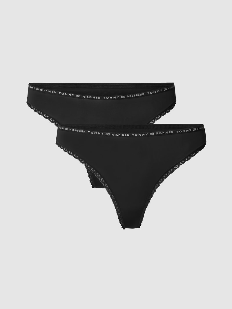 String im 3er-Pack mit Logo-Bund in schwarz