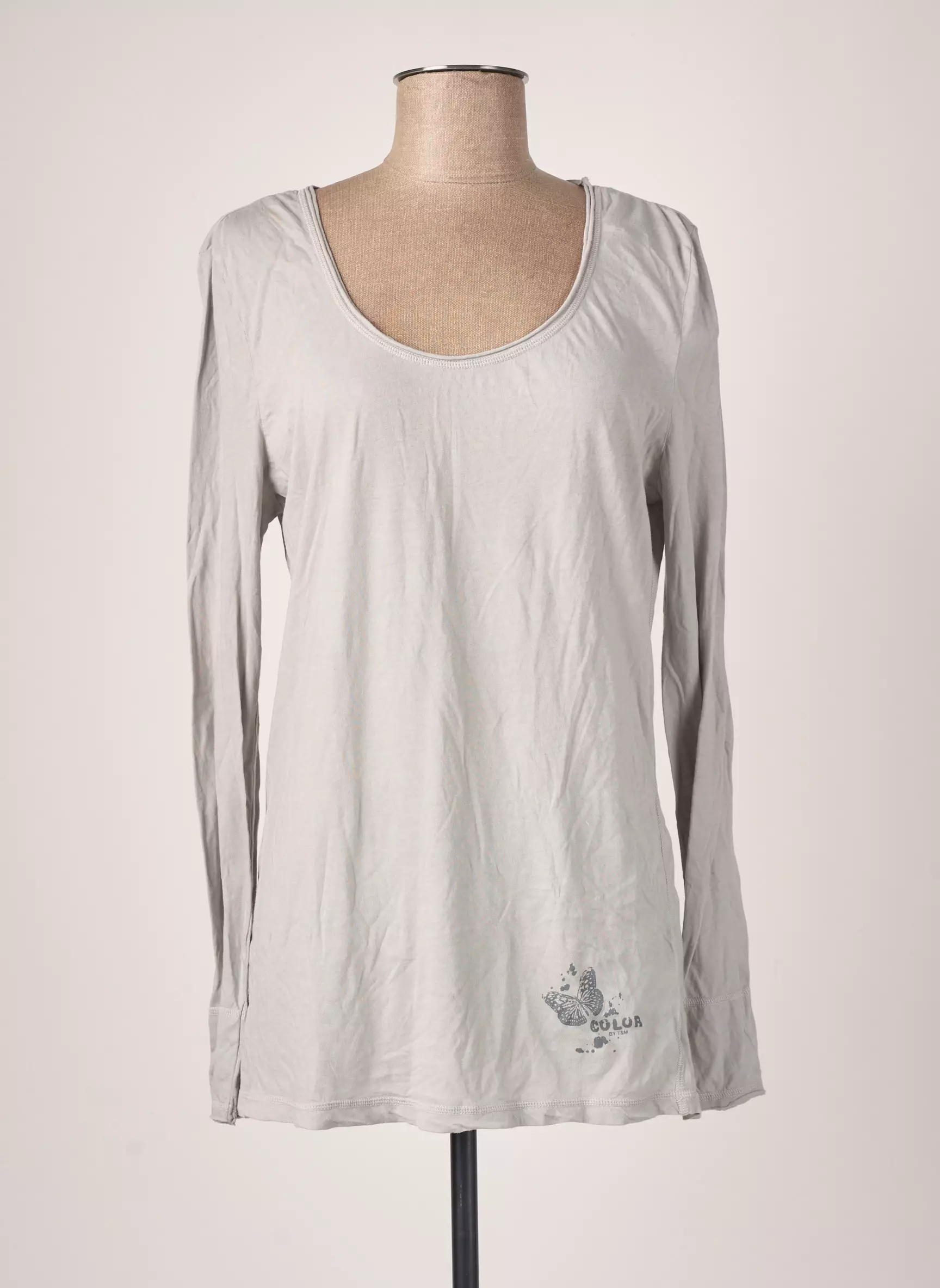 Color By T M Tshirts Femme couleur gris