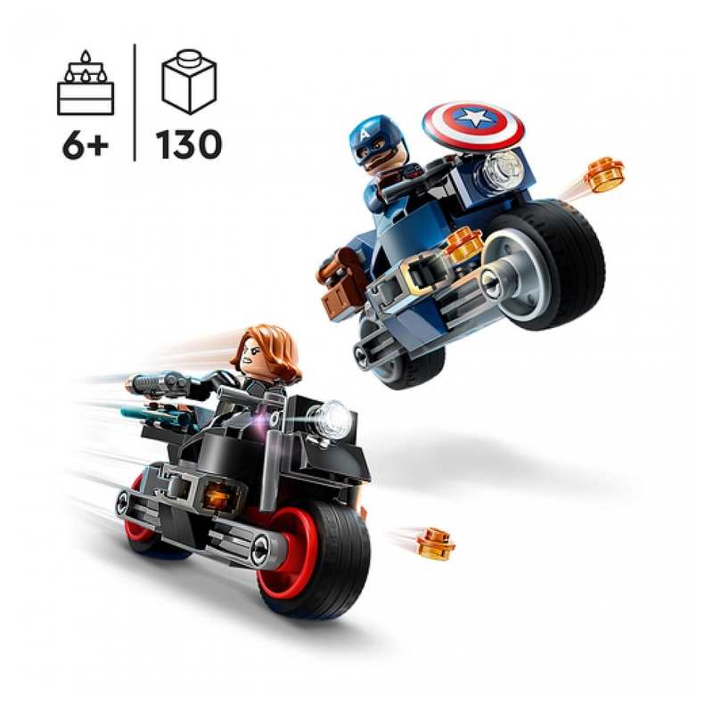 76260 Les motos de black widow et de Captain America, LEGO Marvel