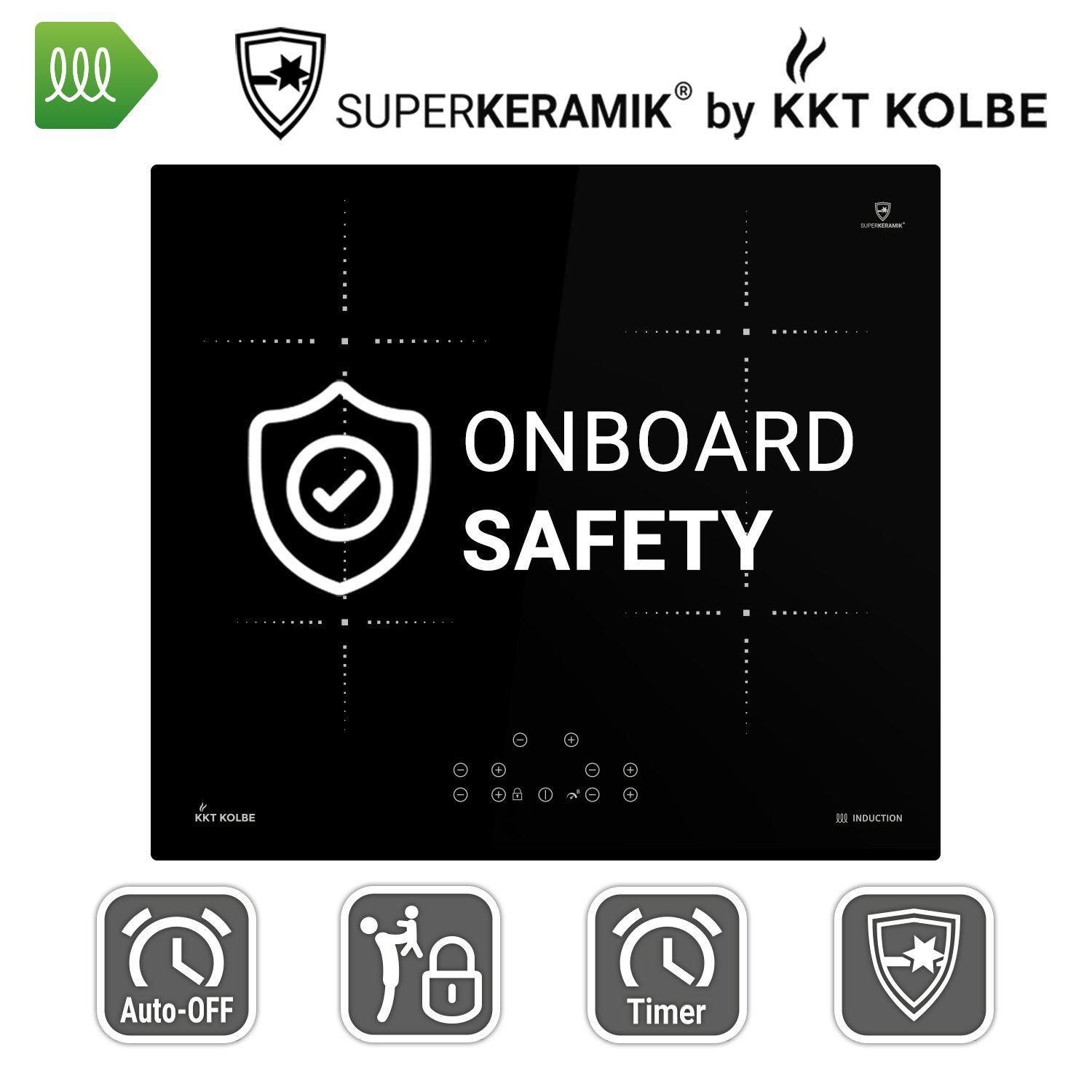KKT KOLBE Induktions-Kochfeld IH5900RL, 59cm / Autark / 9 Stufen / 4 Zonen / Touch Control / LED-Anzeige