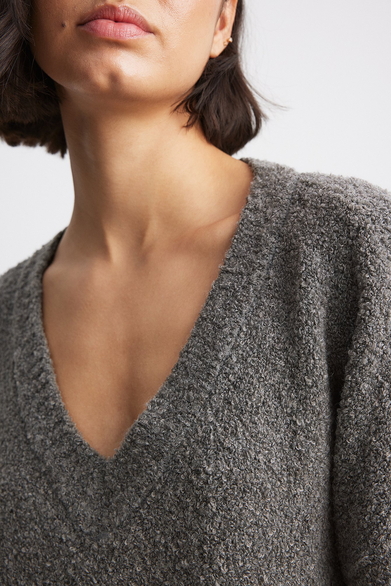 V-Ausschnitt Strickpullover